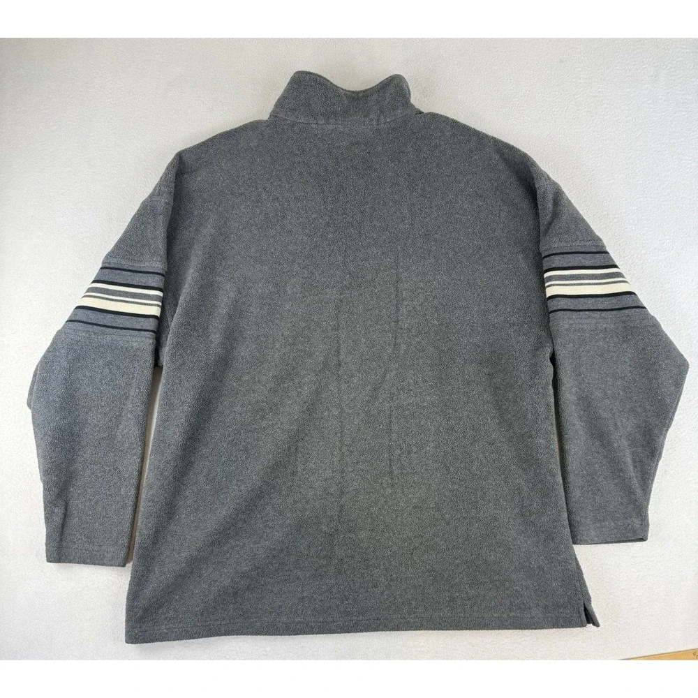 Zero Gravity Sweater Men's Size Large Vintage 1/4 Zip‎ Shirt Y2K Stripes Gray